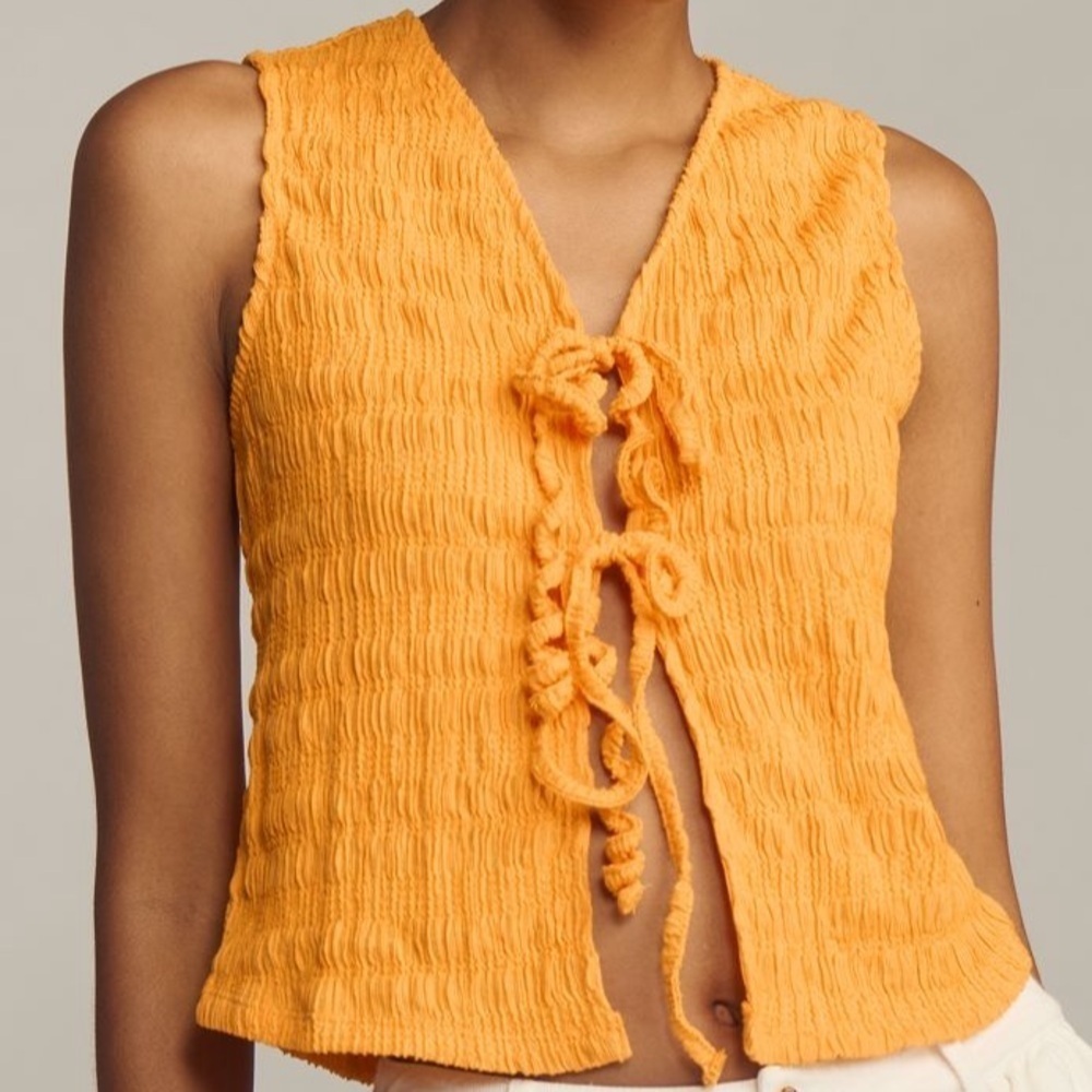 Anthropologie Timeless Sleeveless Fairycore Front-Tie Tank Top Women Size Large